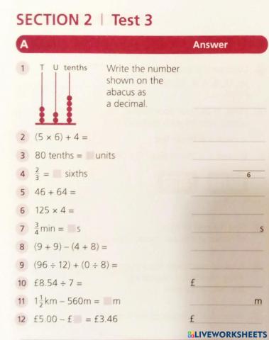 MENTAL MATH SECTION2 TEST 3a