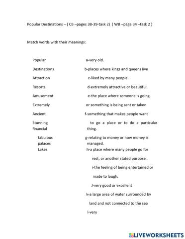 Popular destinations