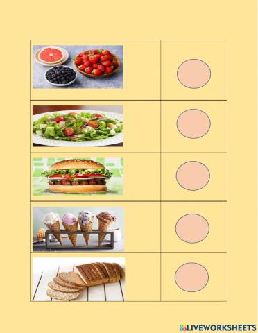 Healthy vs non healthy food items