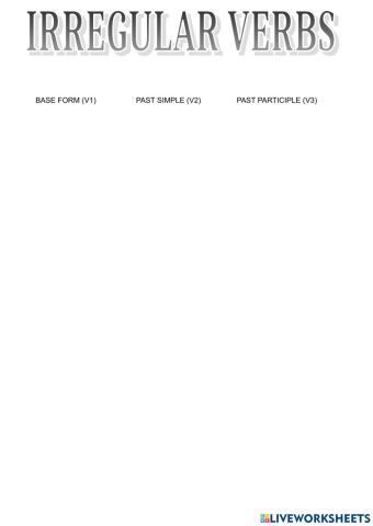 Oral irregular verbs 1