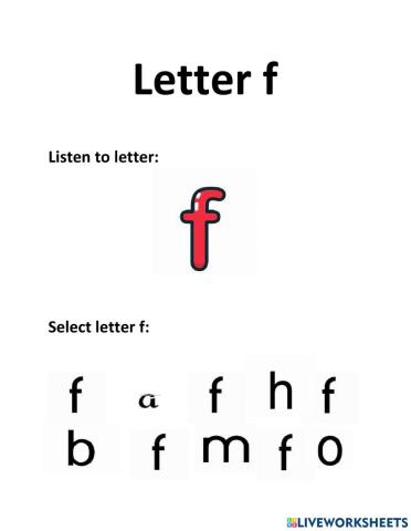 Lowercase letter f