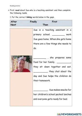 Reading comprehension and gap fill