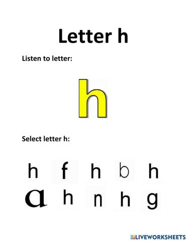 Lowercase letter h