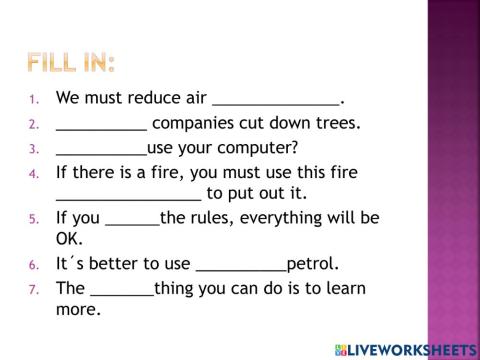 Vocabulary - revision unit 8