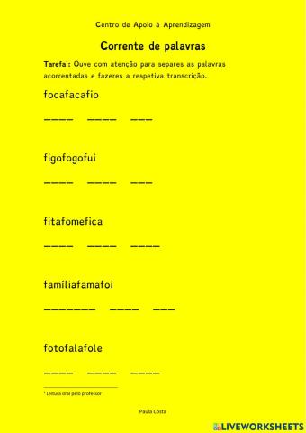 Palavras acorrentadas