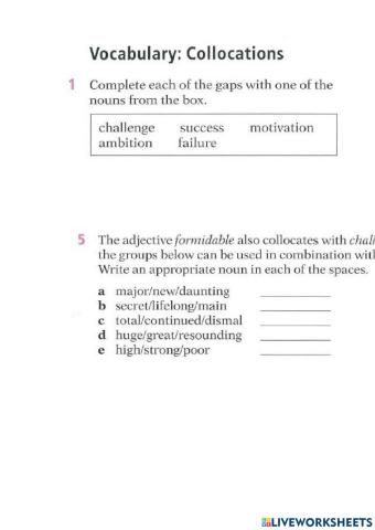CAE vocabulary Aiming high