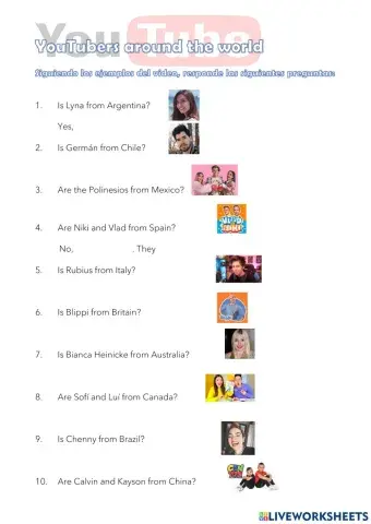 YouTubers around the world