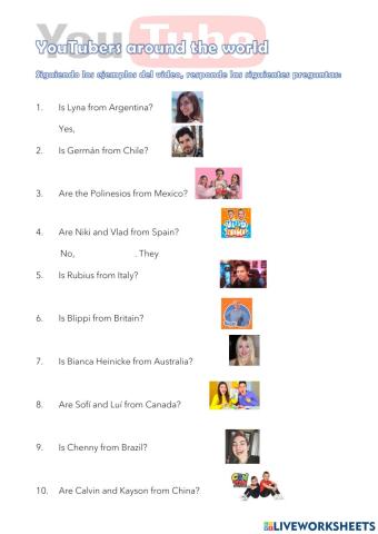 YouTubers around the world