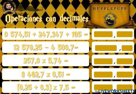 Operaciones con decimales