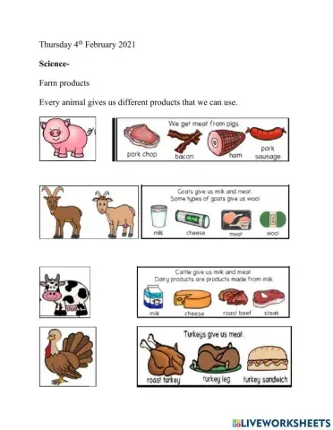 Farm animal products