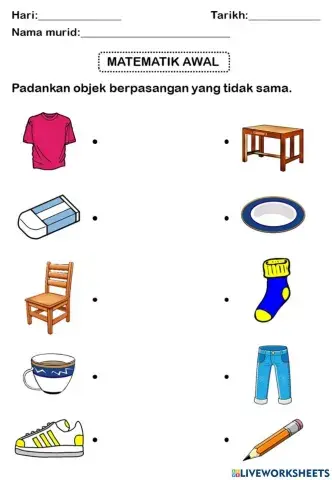 Objek berpasangan tidak sama