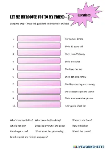 Meet my friend - questions