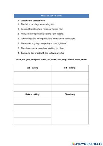 Present continuous 1st eso