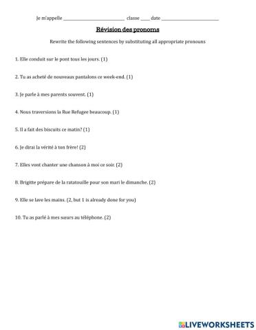 Double object pronouns