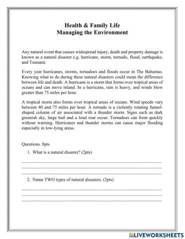 Managing the Environment