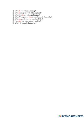 Present simple - questions