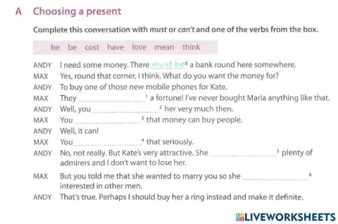 Modals of Probability (can, could, may, might, must, can't)