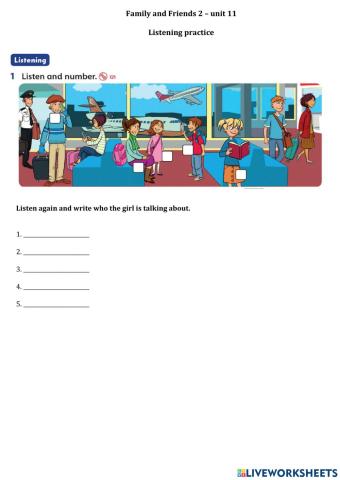 Family and Friends 2 - unit 11-listening