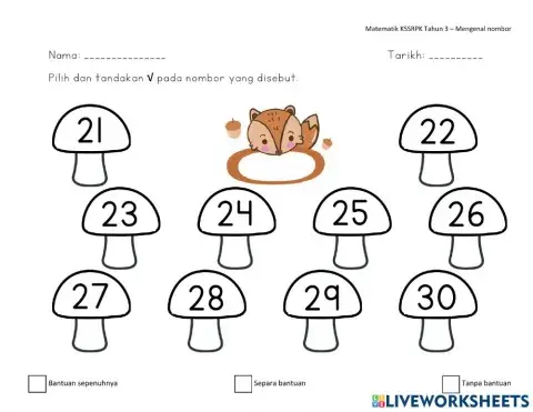 Lembaran MT: Nombor 21 - 30