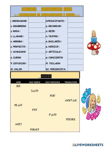 Vocabulary and verbs 5 PRE.ket