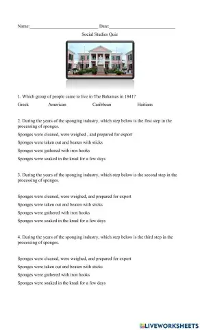 Social Studies Grade 5 Review Quiz