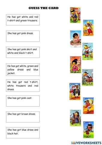 Clothes: guess the card