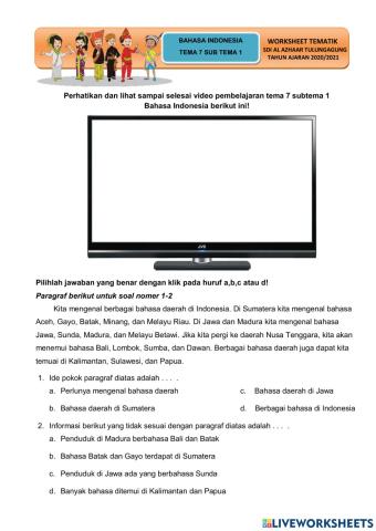 Tema 7 Sub 1 Bahasa Indonesia