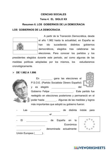 Los gobiernos de la Democracia
