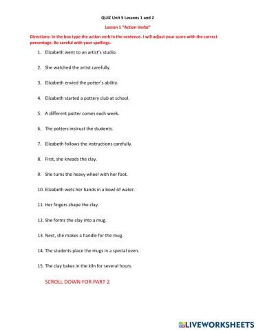 Unit 5 Lesson 1 and 2 Quiz