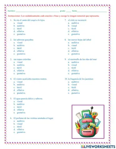 Imágenes sensoriales