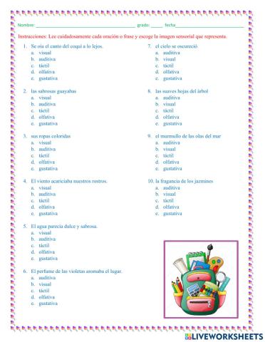 Imágenes sensoriales