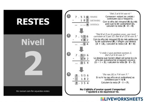Restes nivell 5 - 2n nivell - Tutorial