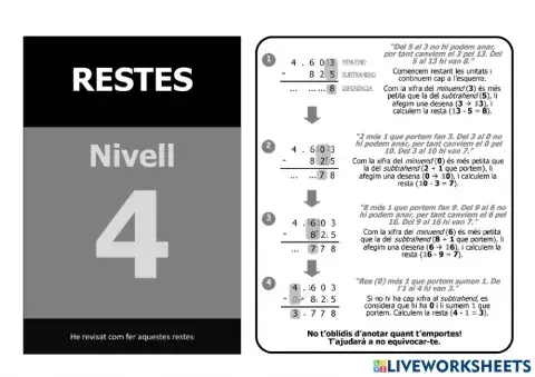 Restes nivell 5 - 4t nivell - Tutorial