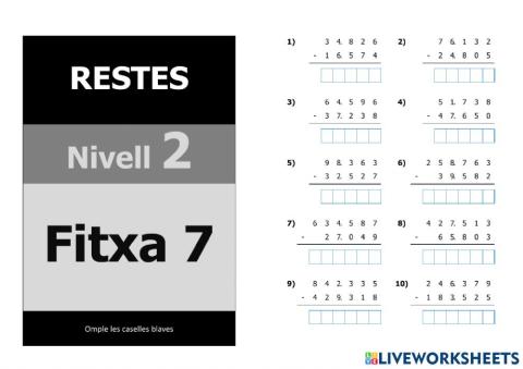 Restes nivell 5 - 2n nivell - Fitxa 7