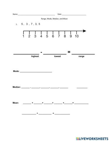 Range, Mode, Median, and Mean