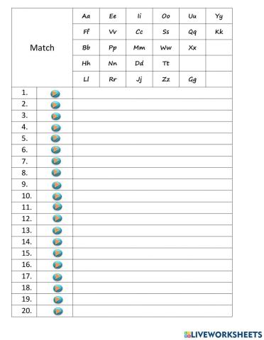 Matching letters with their sounds