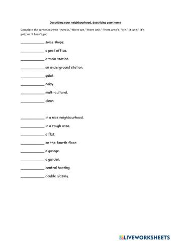 Describing Homes and Neighbourhoods