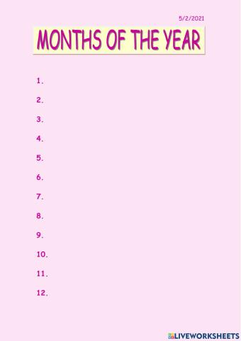 Months of the Year