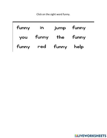 Funny Sight Word