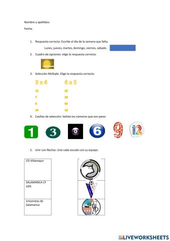 Ensayo de Liveworksheets