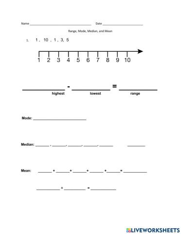 Range, Mode, Median, and Mean