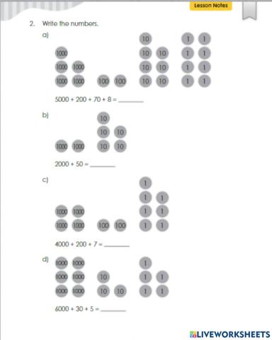 Place value with numbers up 10.000 -2