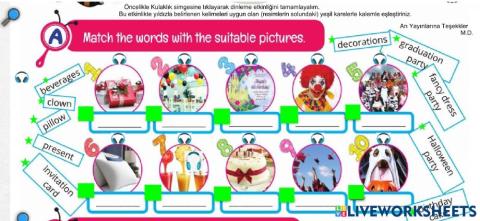 Grade 7 Unit 6 Celebration Listening and Drag and Drop(Dinleme ve Sürkle Bırak) (Arı Yayınları)