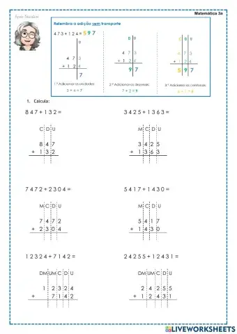 Adições sem e com transporte