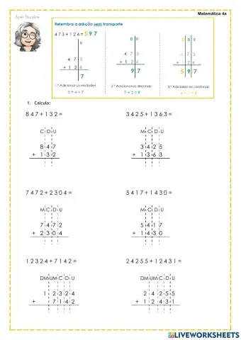 Adições sem e com transporte