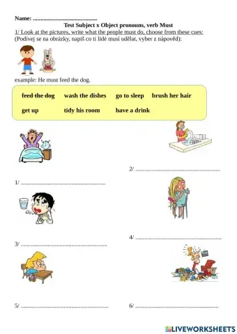 Subject x Object pronouns, Must