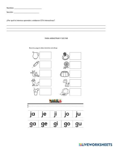 Sílabas, partes del cuerpo