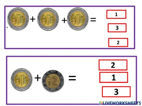 Sumar con las monedas de Mexico