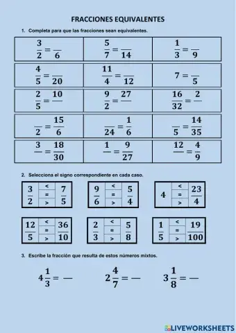 Fracciones equivalentes