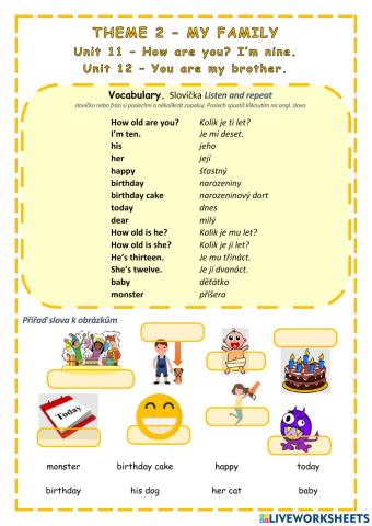 EN - My Family - U11-12 Vocabulary